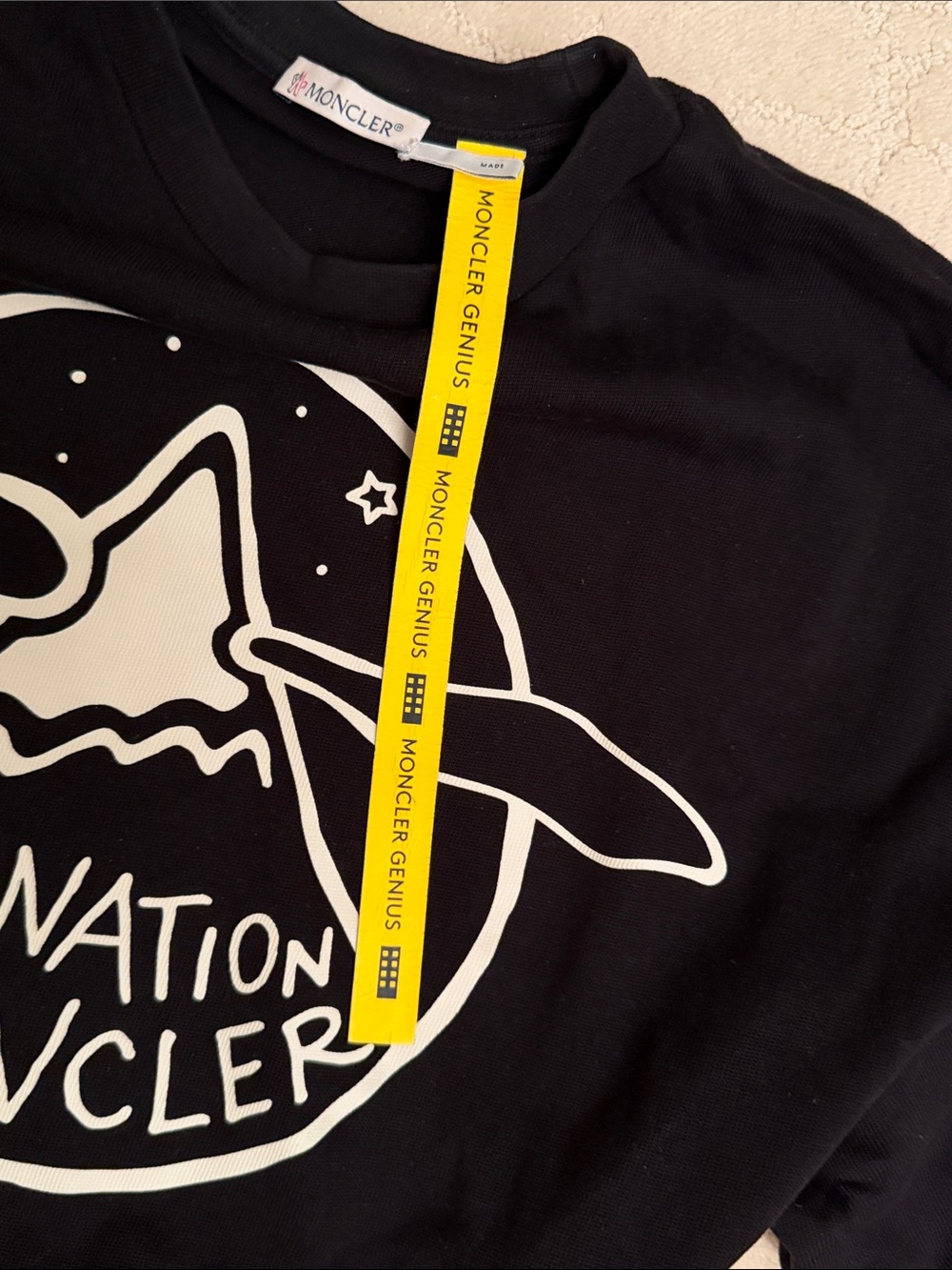 Moncler x Jay Z limited edition Men’s Black Tee with White Rocnation Logo. - Picture 5 of 6